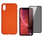 Full protection Set - silikoonist ümbris - punane (candy red) + ekraani kaitseklaas Privacy telefonile iPhone X/XS hind ja info | Telefoni kaaned, ümbrised | kaup24.ee