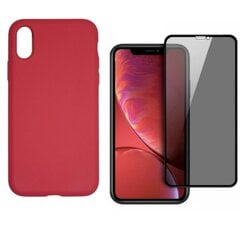 Силиконовый чехол «SoundBerry» Full protection + защитное стекло Privacy для iPhone X/XS цена и информация | Чехлы для телефонов | kaup24.ee