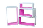 Riiulite komplekt Cube LO01, valge/roosa