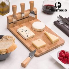 Подставка для ножей для сыра с бамбуковой разделочной доской Excellent Houseware цена и информация | Разделочные доски | kaup24.ee