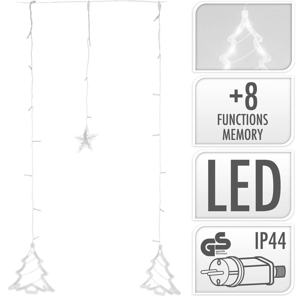 Jõulutulede kett, 138 LED 2 m valgustatud osa цена и информация | Jõulutuled | kaup24.ee