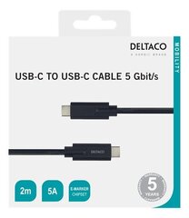 Deltaco USBC-1503M, USB-C, 2m hind ja info | Kaablid ja juhtmed | kaup24.ee