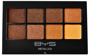 Тени для век BYS METALLICS BROWNS, 8 шт. цена и информация | Тушь, средства для роста ресниц, тени для век, карандаши для глаз | kaup24.ee