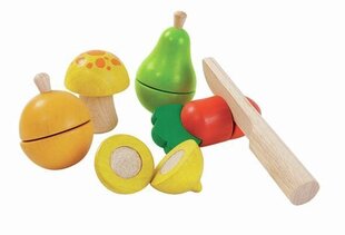 Mängutoitude komplekt PlanToys Fruit & Vegetable Play Set цена и информация | Развивающие игрушки | kaup24.ee