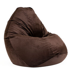 Кресло-мешок XXL TREND из велюровой ткани - коричневый цена и информация | Кресла-мешки и пуфы | kaup24.ee