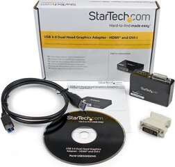 StarTech USB32HDDVII. цена и информация | Адаптеры и USB-hub | kaup24.ee