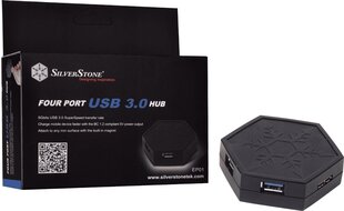 USB-jaotur Silverstone Must hind ja info | USB jagajad, adapterid | kaup24.ee