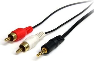 Audiojuhe (3.5mm)-2 RCA Kaabel Startech MU3MMRCA   0,9 m Must цена и информация | Кабели и провода | kaup24.ee