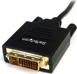 Mini DisplayPort-DVI Adapter Startech MDP2DVIMM6   (1,8 m) Must 1.8 m цена и информация | Кабели и провода | kaup24.ee