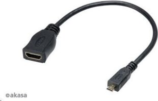 Akasa AK-CBHD09-25BK, HDMI/Micro HDMI, 20 cm hind ja info | Kaablid ja juhtmed | kaup24.ee