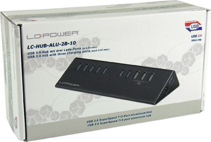 LC-Power LC-HUB-ALU-2B-10 hind ja info | USB jagajad, adapterid | kaup24.ee