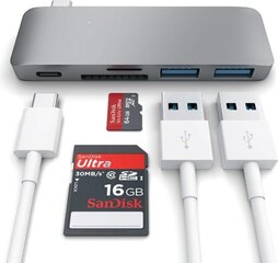 Satechi USB-C Pass Through USB Hub - kontsentraator 3 ühes. Ühildub uue MacBooк, tähendab saab laadida цена и информация | Адаптеры и USB-hub | kaup24.ee