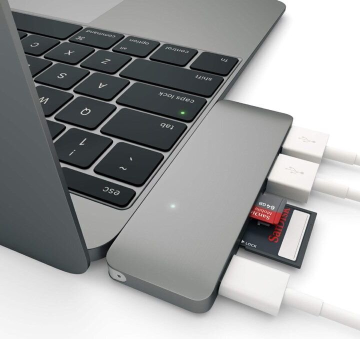 Satechi USB-C Pass Through USB Hub - kontsentraator 3 ühes. Ühildub uue MacBooк, tähendab saab laadida hind ja info | USB jagajad, adapterid | kaup24.ee