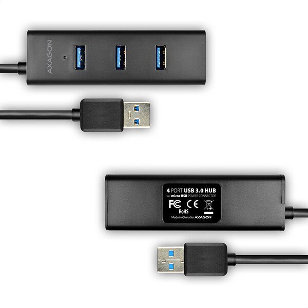 AXAGON HUE-S2BL 4x USB3.0 Charging Hub 1.2m Cable, MicroUSB Charging hind ja info | USB jagajad, adapterid | kaup24.ee