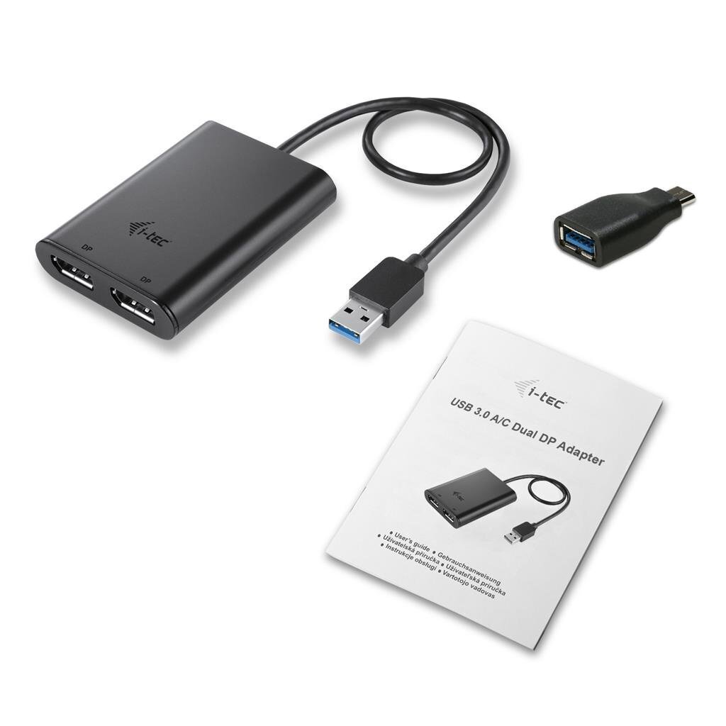 USB C-HDMI Adapter I-TEC U3DUAL4KDP hind ja info | USB jagajad, adapterid | kaup24.ee