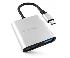 Адаптер HyperDrive HD259A-SILVER, USB-C/4K HDMI цена и информация | Адаптеры и USB-hub | kaup24.ee