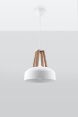 Sollux подвесной светильник Casco 1 White/Natural wood цена и информация | Потолочный светильник Home ESPRIT Белый Коричневый Деревянный Металл 25 W 40 x 40 x 70 cm | kaup24.ee