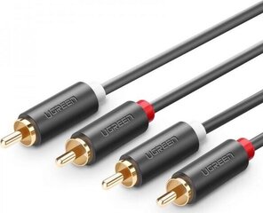 Ugreen AV104 kaabel 2RCA kuni 2RCA, 1 m, must цена и информация | Кабели и провода | kaup24.ee