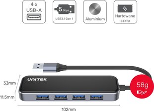 Unitek H1109A цена и информация | Адаптеры и USB-hub | kaup24.ee