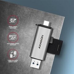 Axagon CRE-SAC kaardilugeja USB 3.2 Gen 1 (3.1 Gen 1) Type-A/Type-C Hall цена и информация | Адаптеры и USB-hub | kaup24.ee