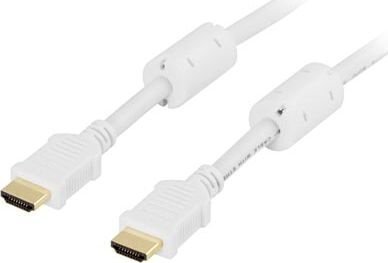 Deltaco videokaabel HDMI High Speed with Ethernet, 1 m, valge hind ja info | Kaablid ja juhtmed | kaup24.ee