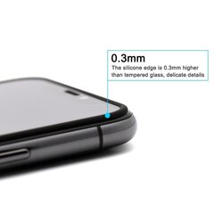 Ekraani kaitseklaas telefonile SILICONE EDGE iPhone X/XS/11 PRO PURPLE Tempered glass Full Glue, Full Cover SOUNDBERRY hind ja info | Ekraani kaitsekiled | kaup24.ee