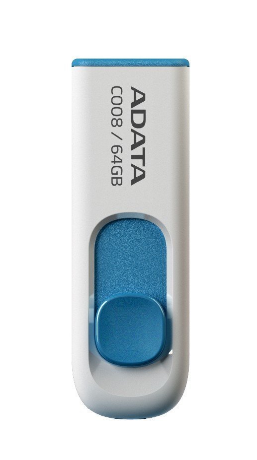 ADATA C008 64 GB, USB 2.0, White цена и информация | Mälupulgad | kaup24.ee