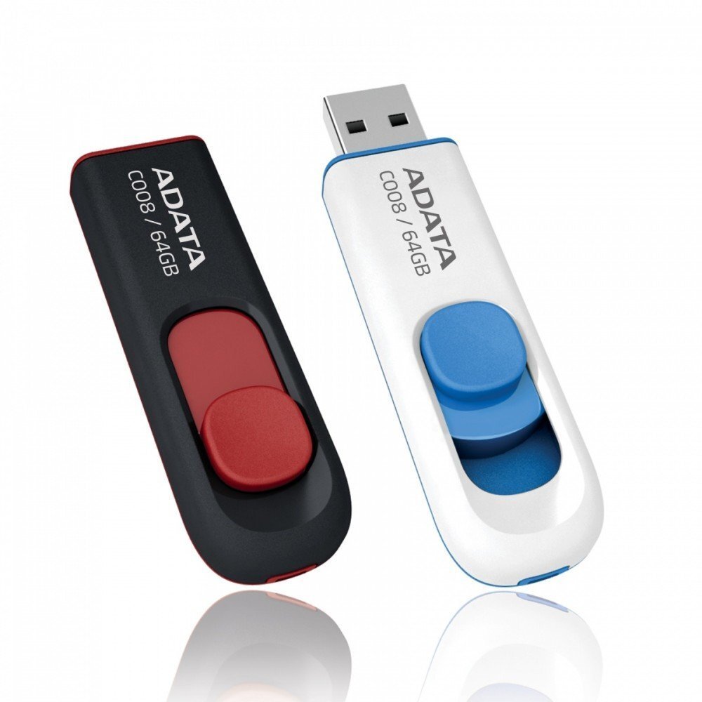 ADATA C008 64 GB, USB 2.0, White hind ja info | Mälupulgad | kaup24.ee