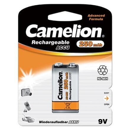 Patarei Camelion Rechargeable Batteries Ni-MH, 9 V, 250 mAh, 1 tk. цена и информация | Patareid | kaup24.ee