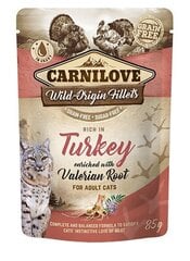 Carnilove Cat Pouch Turkey Valeriana einekotike kassidele 85g цена и информация | Кошачьи консервы | kaup24.ee