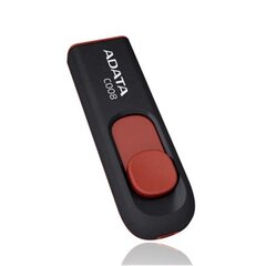 Mälupulk Adata C008 16GB, USB 2.0, must/punane hind ja info | Mälupulgad | kaup24.ee