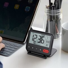 Reisiäratuskell Mini kaasaskantav digitaalne LCD-kell taustavalgustusega kalendriga 12/24h Temperatuur meigipeegel Väike kokkupandav lauakell Patarei toitega hind ja info | Raadiod ja äratuskellad | kaup24.ee