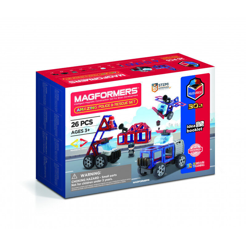 Magnetkonstruktor Magformers Amazing Police And Rescue Set, 26- osaline hind ja info | Klotsid ja konstruktorid | kaup24.ee