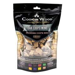 Tamme veinivaatidest suitsulaastud, Cook In Wood, Oak Wine BBQ chips, 360 g цена и информация | Коптильни, аксессуары | kaup24.ee