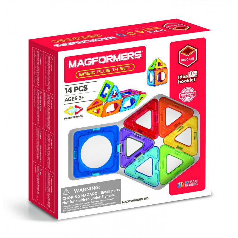 Magnetkonstruktor Magformers 14 Basic Plus, 14- osaline hind ja info | Klotsid ja konstruktorid | kaup24.ee