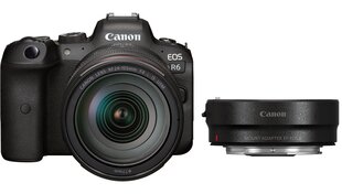 Canon EOS R6 + RF 24-105mm f/4L IS USM + Mount Adapter EF-EOS R hind ja info | Fotoaparaadid | kaup24.ee