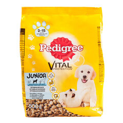 Pedigree Junior kuivtoit kanaliha ja riisiga, 500 g hind ja info | Kuivtoit koertele | kaup24.ee