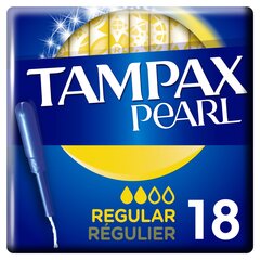 Tампоны Tampax Pearl Regular 18 шт. цена и информация | Тампоны, гигиенические прокладки для критических дней, ежедневные прокладки | kaup24.ee