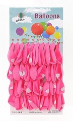 Õhupallid, roosad valge südamega 40 tk hind ja info | Õhupallid | kaup24.ee