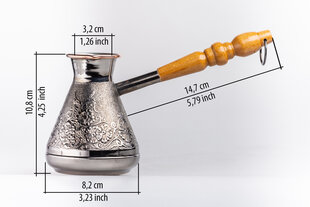 Türgi kohvikann Ibrik, puidust käepidemega, vasest, "Kevad", 250 ml hind ja info | Kohvikannud, teekannud | kaup24.ee