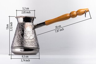 Puidust käepidemega vasest türgi kohvikann ibrik turka cezve "Lill", maht 600 ml hind ja info | Kohvikannud, teekannud | kaup24.ee