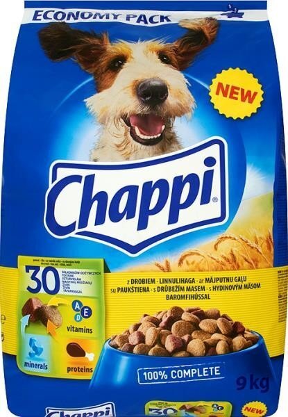 CHAPPI kuivtoit koertele linnulihaga 9kg hind ja info | Kuivtoit koertele | kaup24.ee