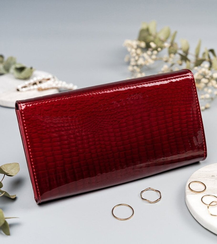 Naiste rahakott naturaalsest nahast Cavaldi, punane hind ja info | Naiste rahakotid | kaup24.ee