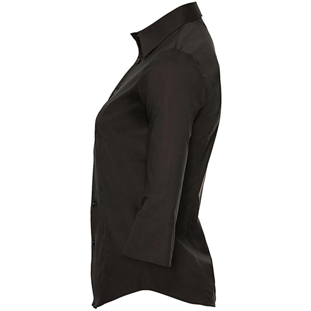 Russell Collection Ladies/Womens 3/4 Sleeve Easy Care Fitted Shirt, sobilik särk, Must UTFK753_black hind ja info | Naiste pluusid, särgid | kaup24.ee