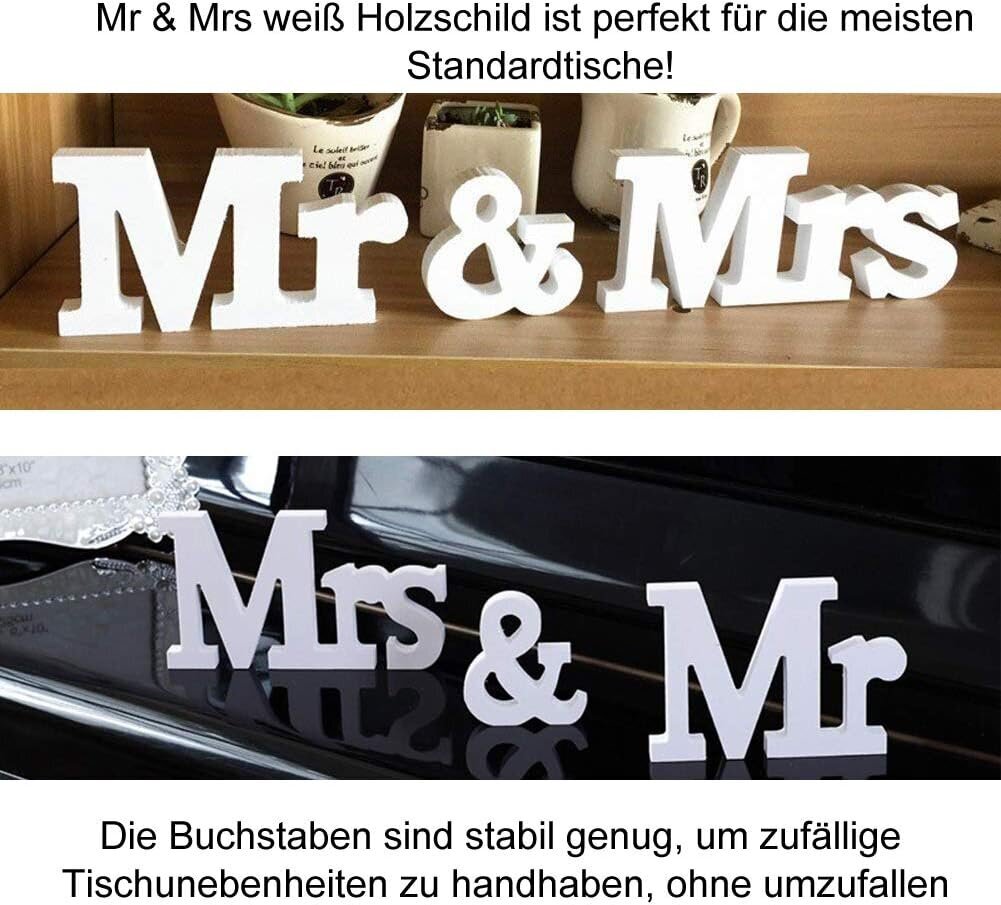 Mr & Mrs Wood Lettres minuscules Letters Sign Top Table hind ja info | Lauaplaadid | kaup24.ee