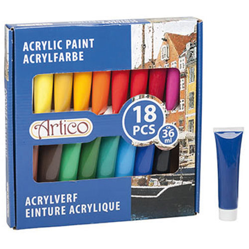Akrüülvärvid Artico, 18 värvi, 36 ml hind ja info | Kunstitarbed, voolimise tarvikud | kaup24.ee