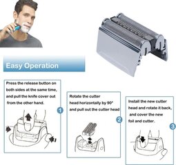 1tk asendusraseerimispea, mis sobib Brauni seeriale 5 52B 52S 53 54 55 57s raseerimispea alumiiniumist tarvikud hõbedane цена и информация | 9D бритвы 6-в-1 электрические бритвы для лысины водостойкие влажные/сухие мужские бритвы для ухода за волосами USB аккумуляторная бритва для бороды | kaup24.ee