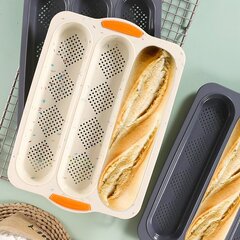 Baguette küpsetusplaat, baguette vorm, prantsuse leib, silikoon, mittenakkuv, kook, leib, hall hind ja info | Ahjuvormid ja küpsetustarvikud | kaup24.ee