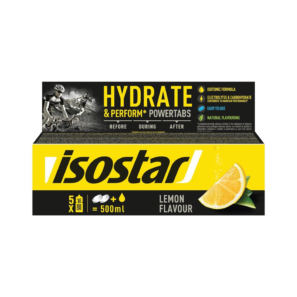Isostar Hydrate & Perform Powertabs Lemon Isotonic Tabletid (10x12g) hind ja info | Ergutid | kaup24.ee