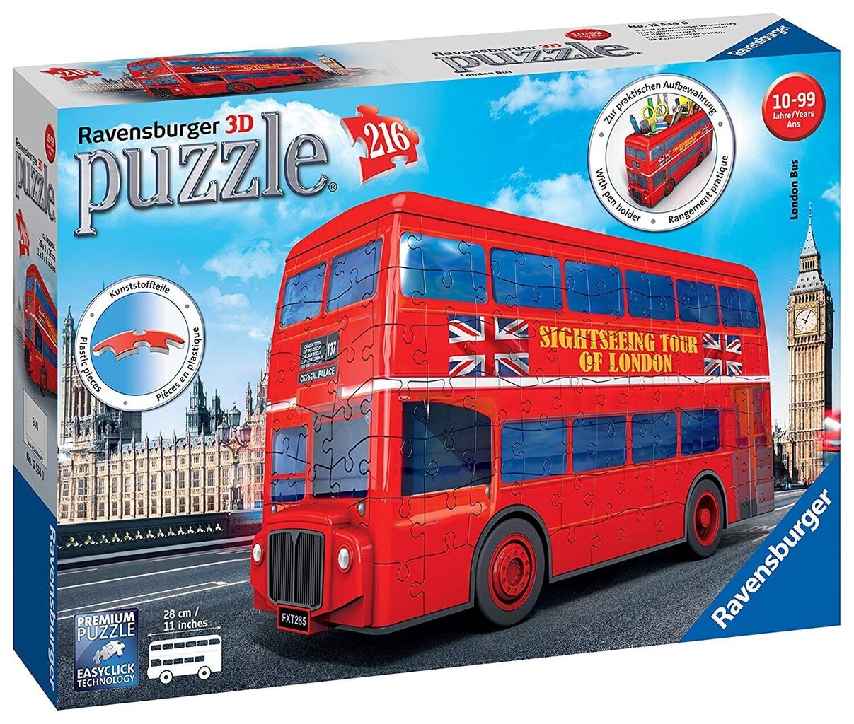 3D pusle Ravensburger London Bus 216 tk. hind ja info | Pusled | kaup24.ee